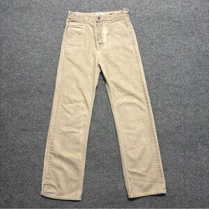 Haikure Unisex Beige Jeans 100% Cotton High Rise Straight Leg Button Fly